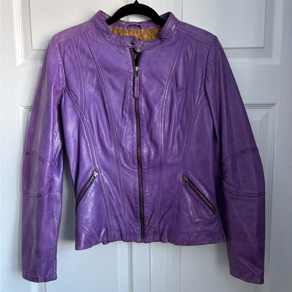 Danier Vibrant Purple Leather Jacket 💜